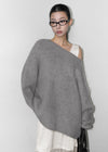Viet Overfit Boat Neck Mohair Knit