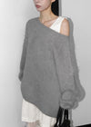 Viet Overfit Boat Neck Mohair Knit