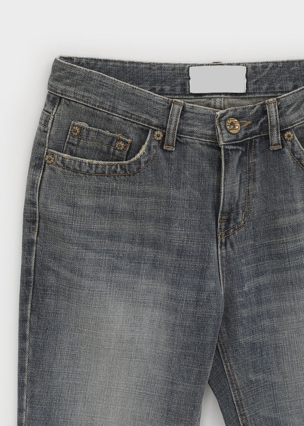 Sharkem Stitch Low-waist Bootcut Denim Pants