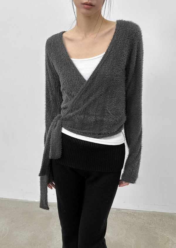 Eventy Fur Wrap Cardigan