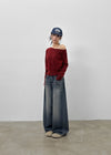 Komae Washed Fleece Wide Denim Pants