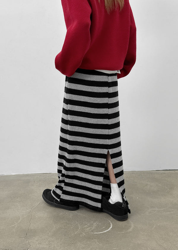 Ferdison Striped Long Skirt