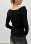 Tspi Slit Button Knit Long Sleeve T-shirt
