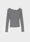 Tspi Slit Button Knit Long Sleeve T-shirt