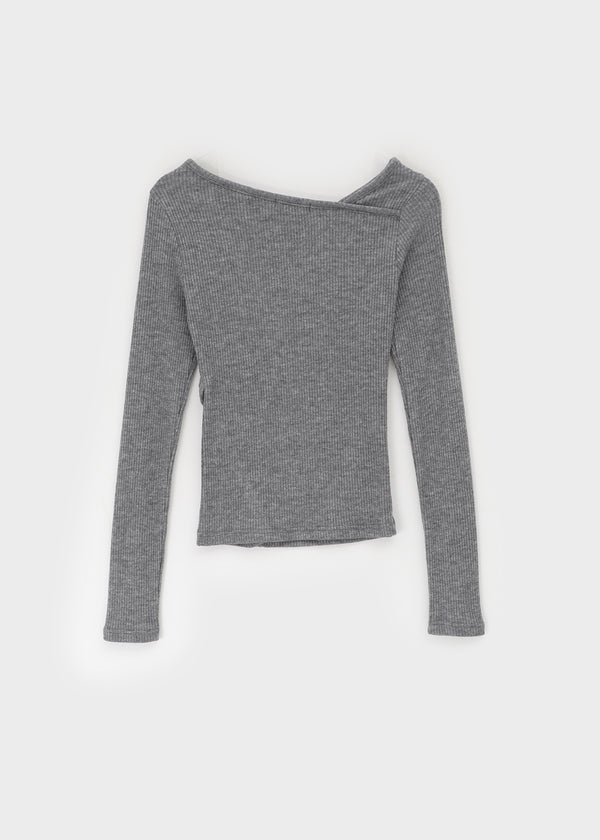 Tspi Slit Button Knit Long Sleeve T-shirt