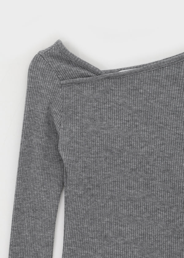 Tspi Slit Button Knit Long Sleeve T-shirt