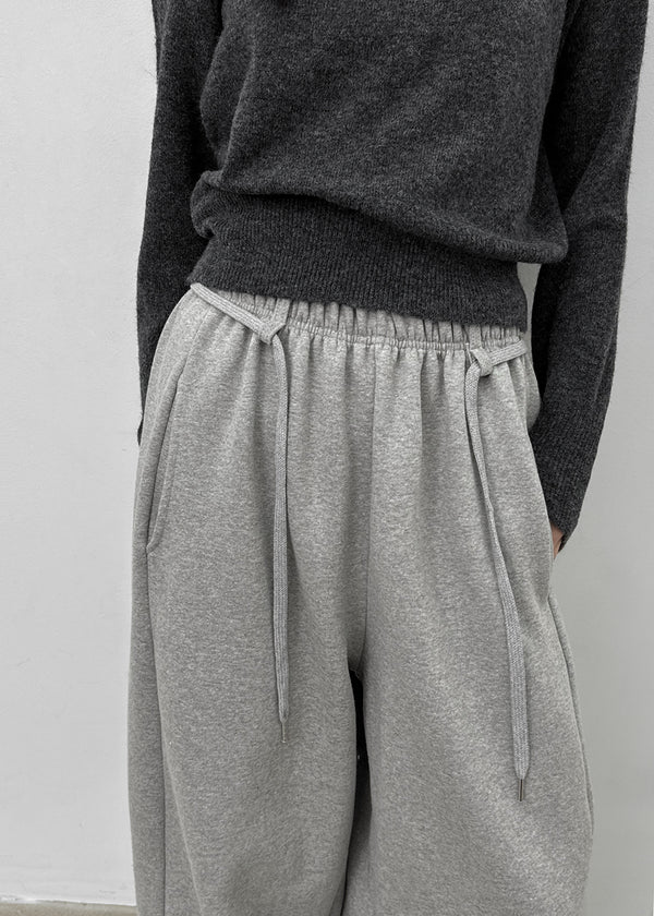 Brota Strap Fleece Wide Banding Pants