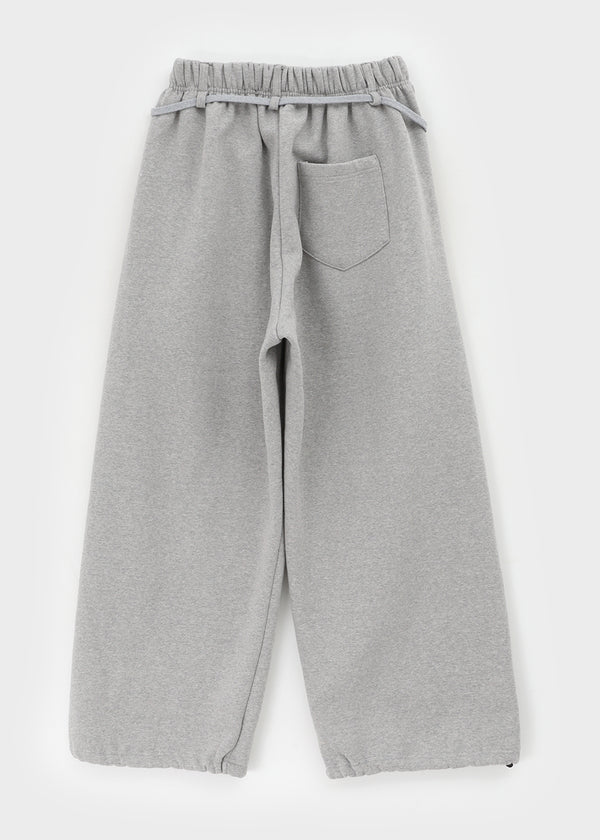 Brota Strap Fleece Wide Banding Pants