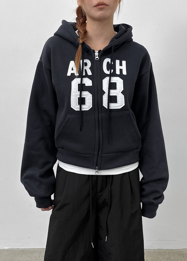 Slectro Embroidered Fleece Two-way Hooded Zip-up (Set Available)