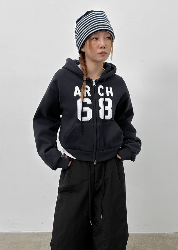 Slectro Embroidered Fleece Two-way Hooded Zip-up (Set Available)