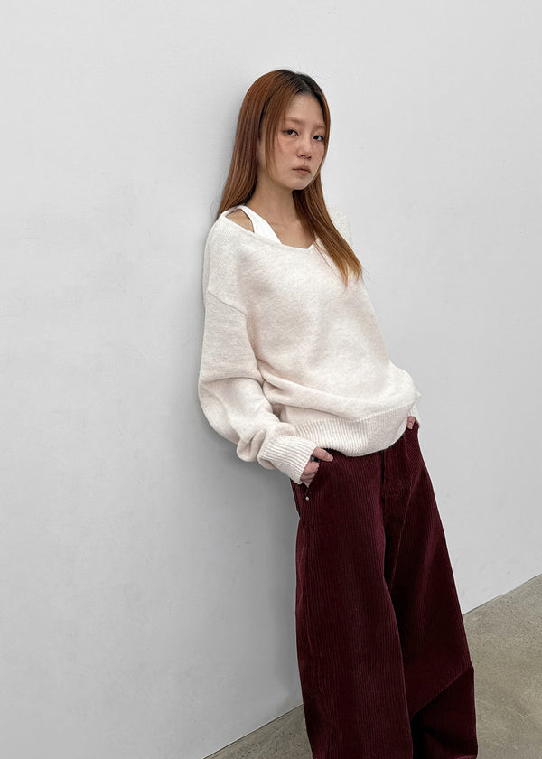 Depoa Corduroy Wide Cotton Pants