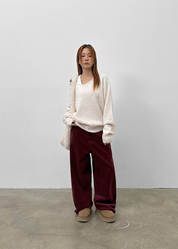 Depoa Corduroy Wide Cotton Pants