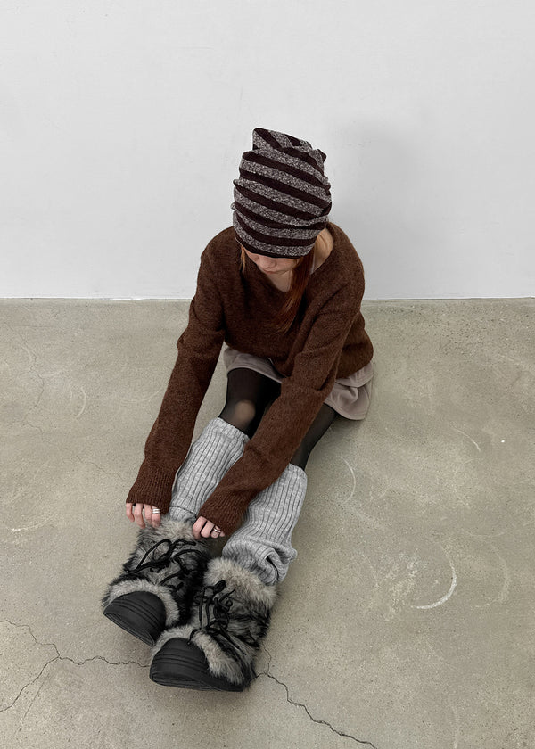 Cushion Strap Mid-fur Boots