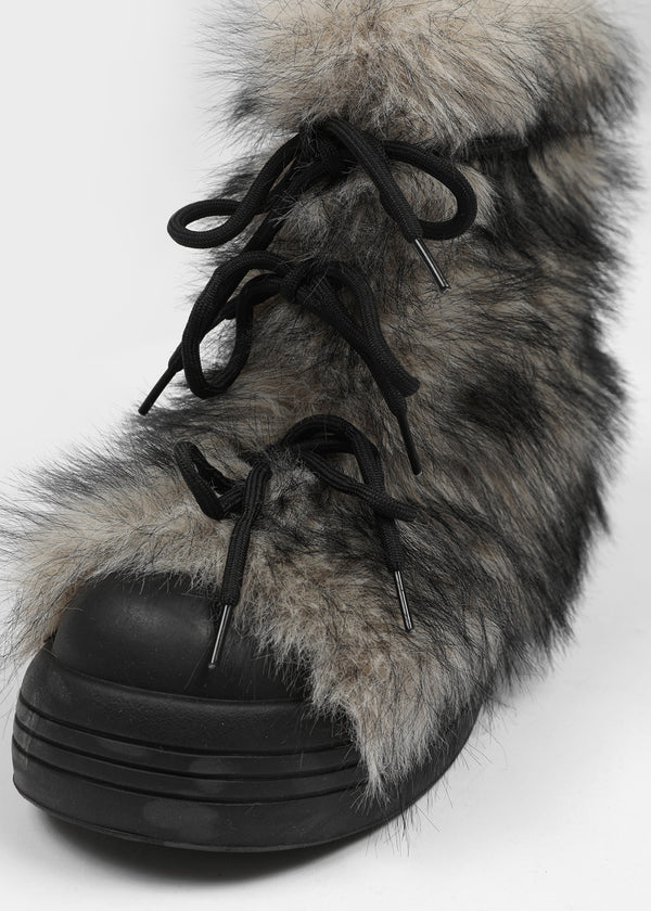 Cushion Strap Mid-fur Boots