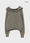 Plidi Stripe Knit Hooded Zip-up