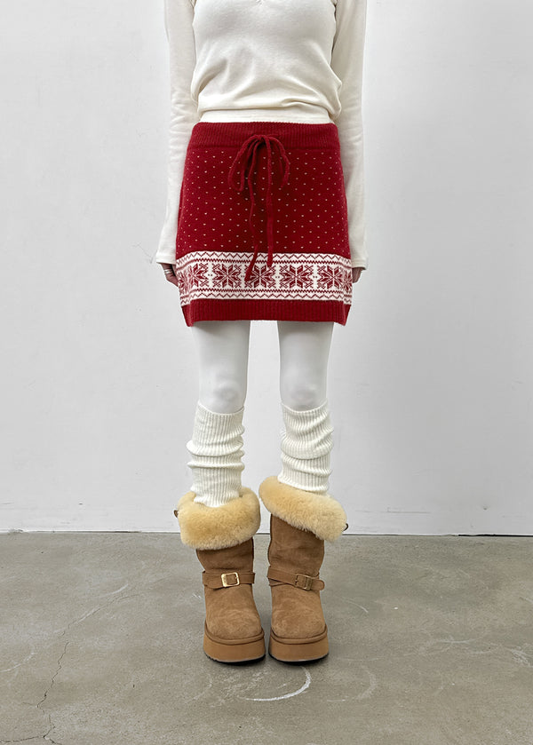 Kdom Nordic Knit Mini Skirt