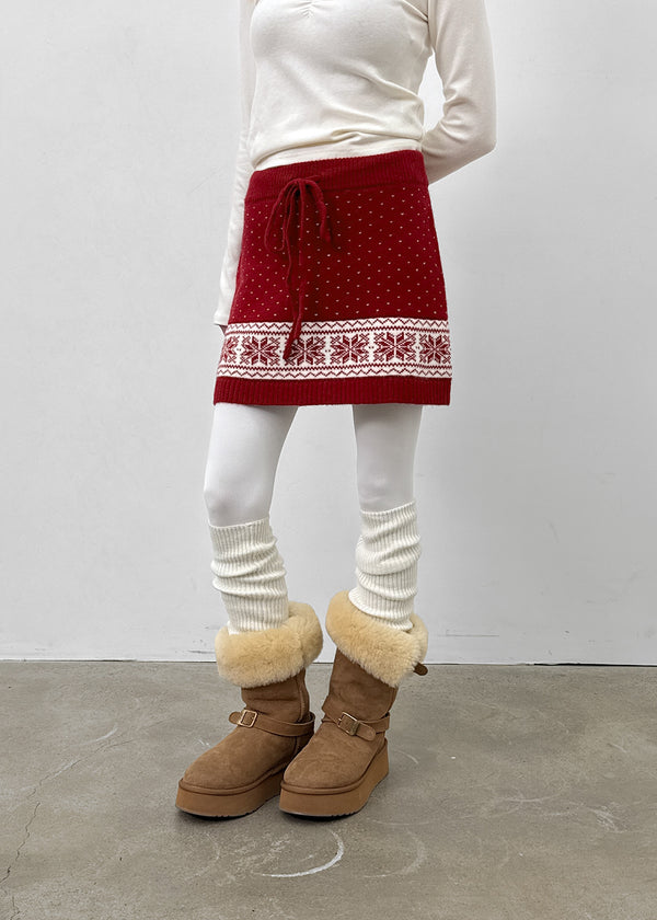 Kdom Nordic Knit Mini Skirt