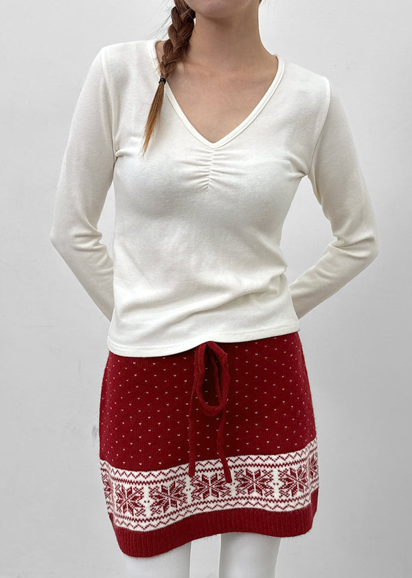 Kdom Nordic Knit Mini Skirt