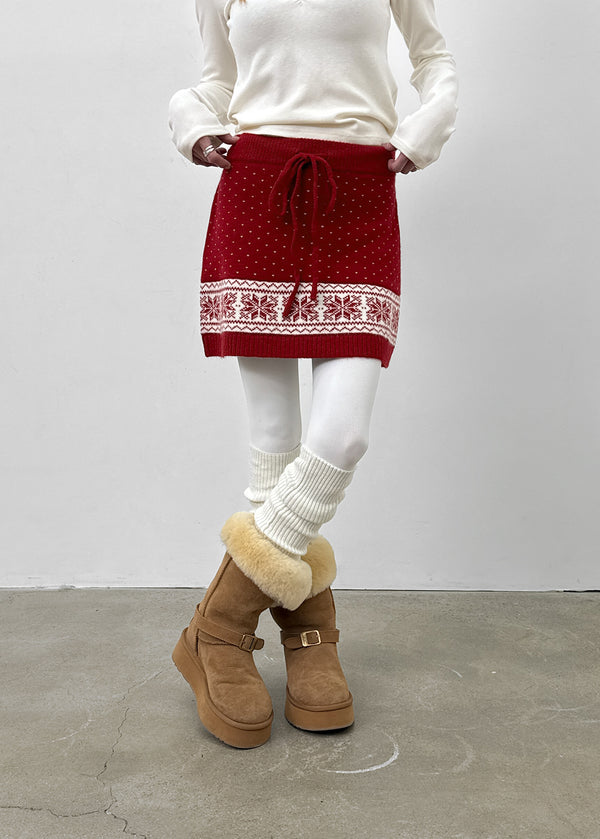 Kdom Nordic Knit Mini Skirt