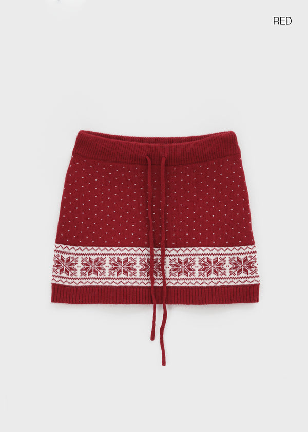 Kdom Nordic Knit Mini Skirt