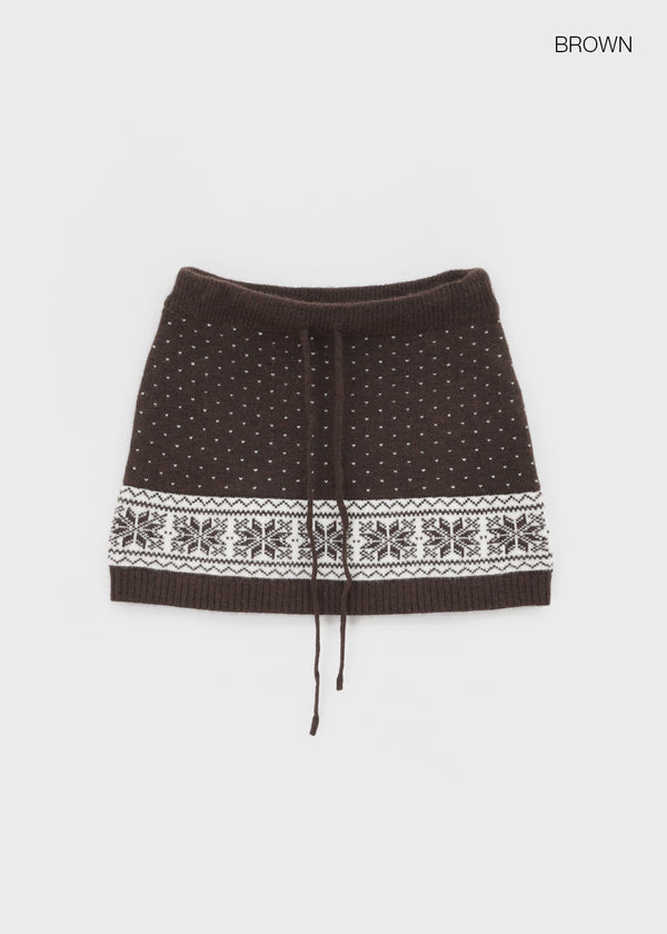 Kdom Nordic Knit Mini Skirt