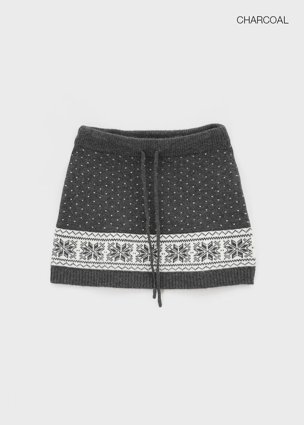 Kdom Nordic Knit Mini Skirt