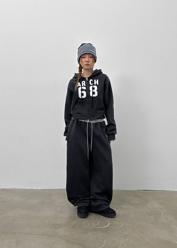 Slectro Embroidered Fleece Two-way Hooded Zip-up (Set Available)