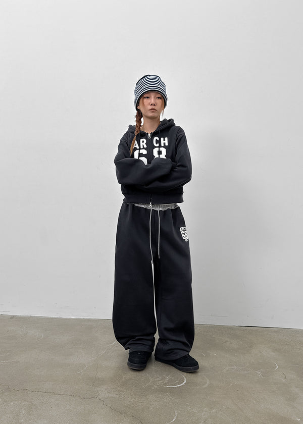 Slectro Embroidered Fleece Two-way Hooded Zip-up (Set Available)