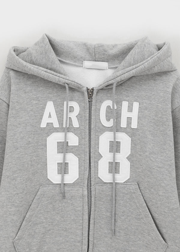 Slectro Embroidered Fleece Two-way Hooded Zip-up (Set Available)