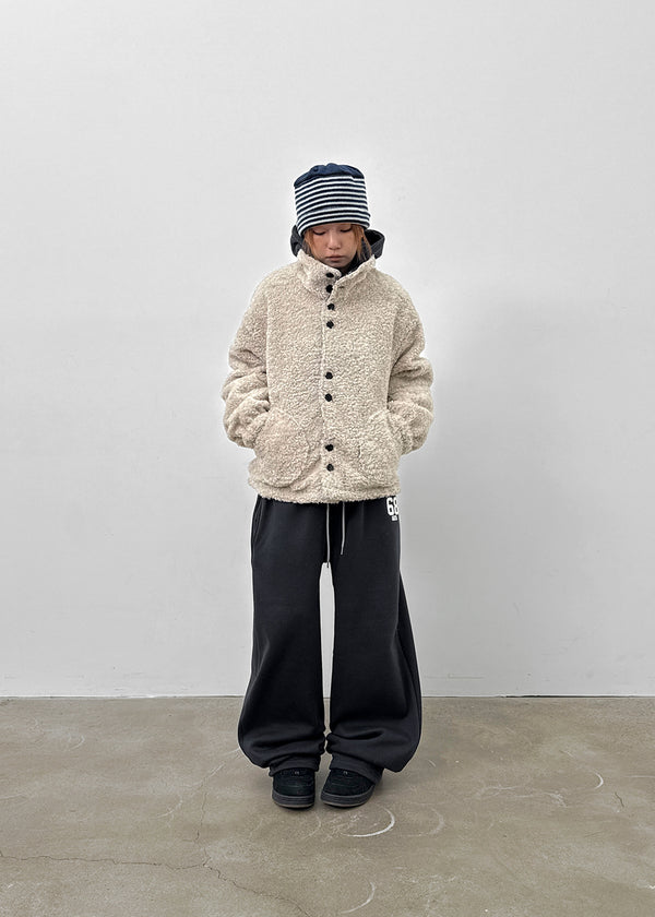 Srekto Fleece Color Block Wide Banding Pants (Set Available)