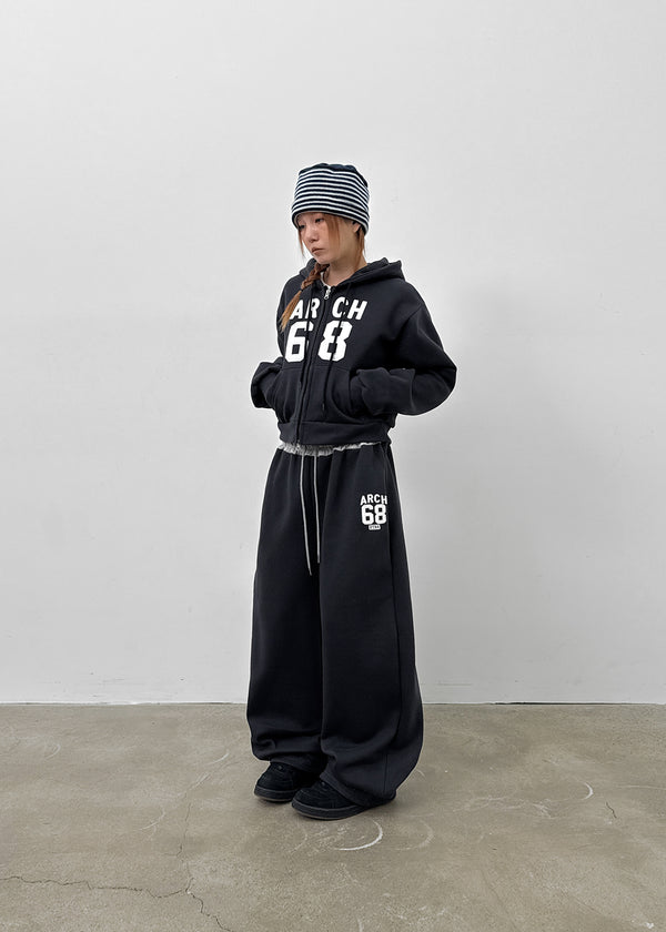 Srekto Fleece Color Block Wide Banding Pants (Set Available)