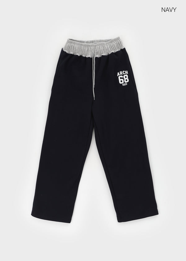 Srekto Fleece Color Block Wide Banding Pants (Set Available)