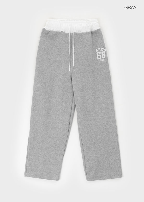 Srekto Fleece Color Block Wide Banding Pants (Set Available)