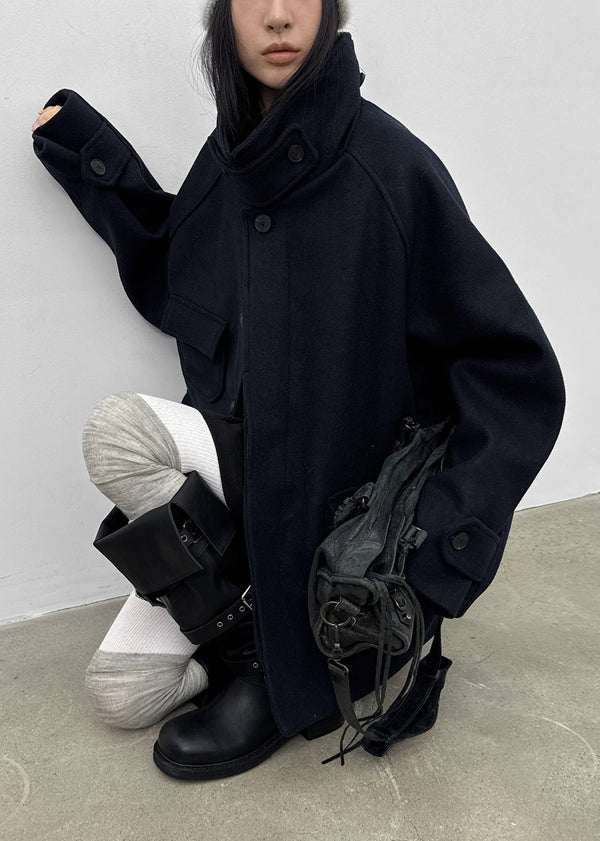 Etoning High-neck Wool Half Coat