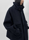 Etoning High-neck Wool Half Coat