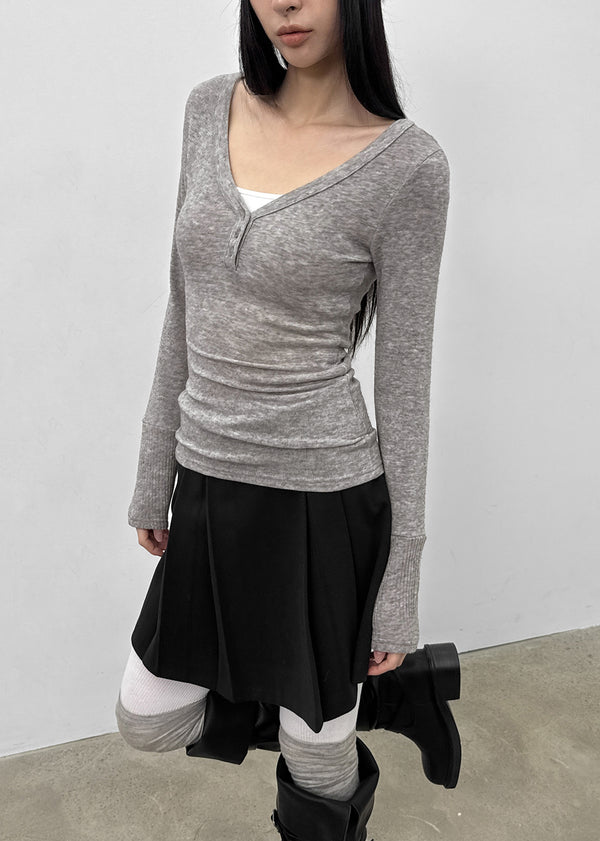 Kurit Wool Pleated Mini Skirt