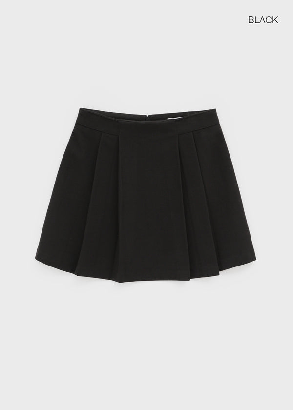 Kurit Wool Pleated Mini Skirt