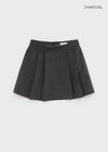 Kurit Wool Pleated Mini Skirt