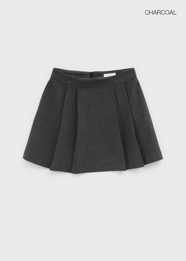 Kurit Wool Pleated Mini Skirt