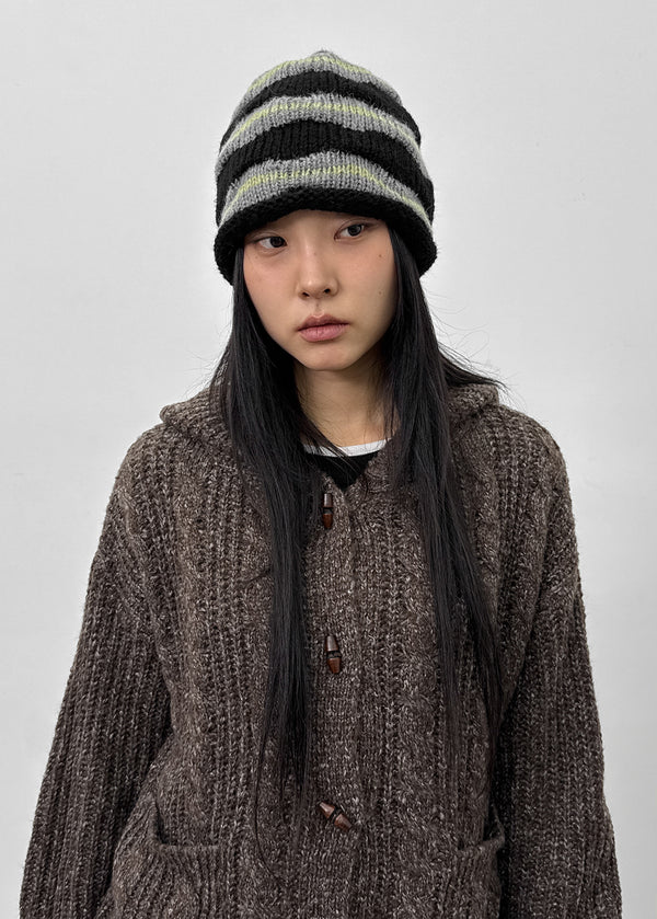 Delph Wave Three-tone Wool Knit Beanie