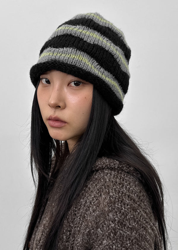 Delph Wave Three-tone Wool Knit Beanie