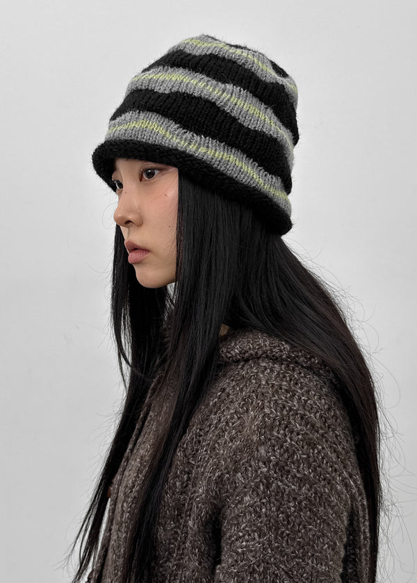 Delph Wave Three-tone Wool Knit Beanie