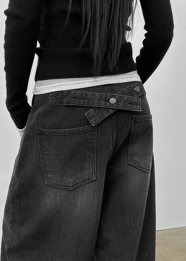 Gente Washing Bijou Wide Fleece Denim Pants