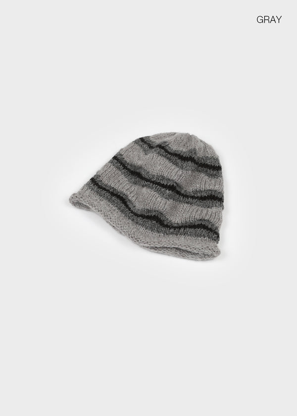 Delph Wave Three-tone Wool Knit Beanie