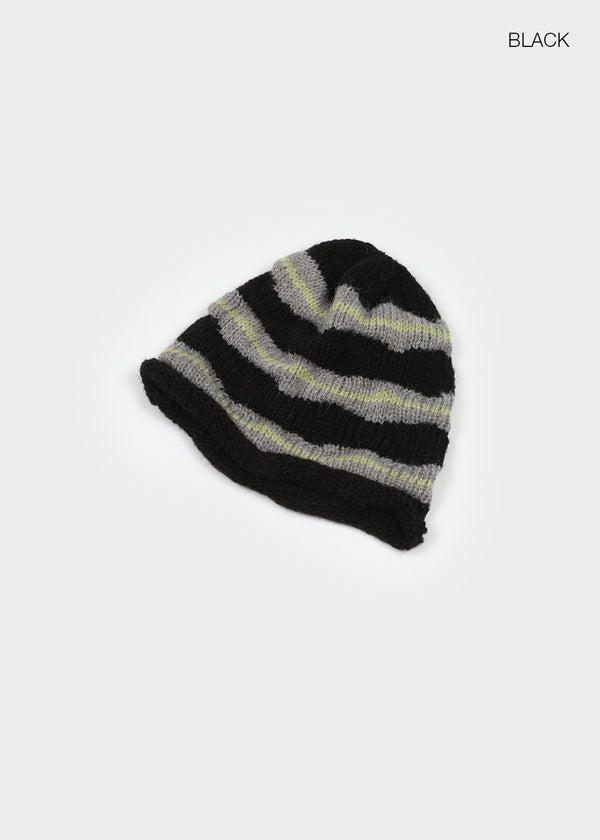 Delph Wave Three-tone Wool Knit Beanie