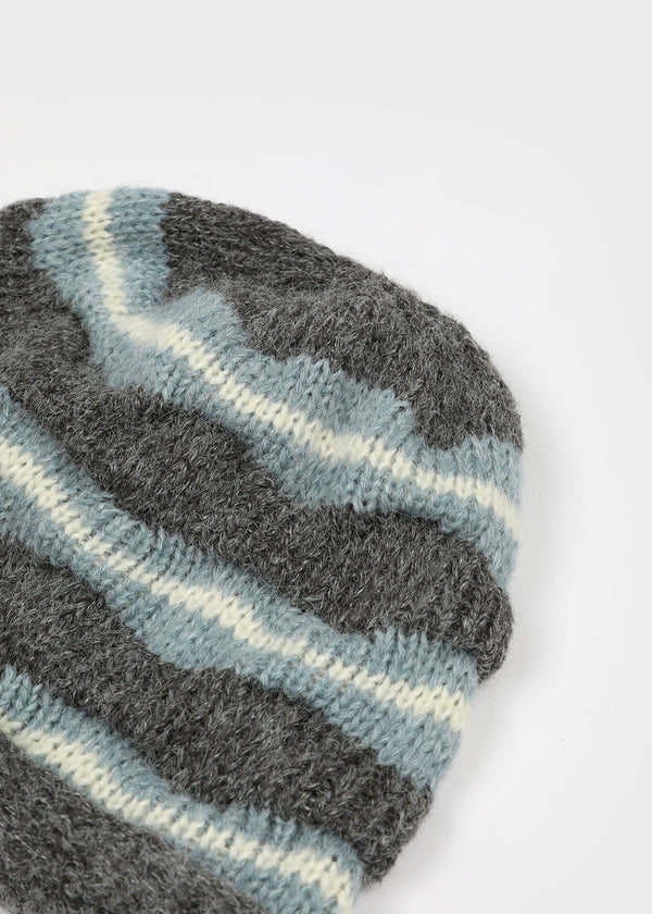 Delph Wave Three-tone Wool Knit Beanie