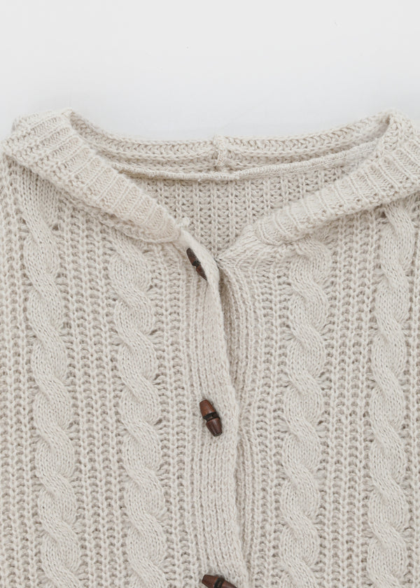 Dakun Cable Knit Hooded Cardigan
