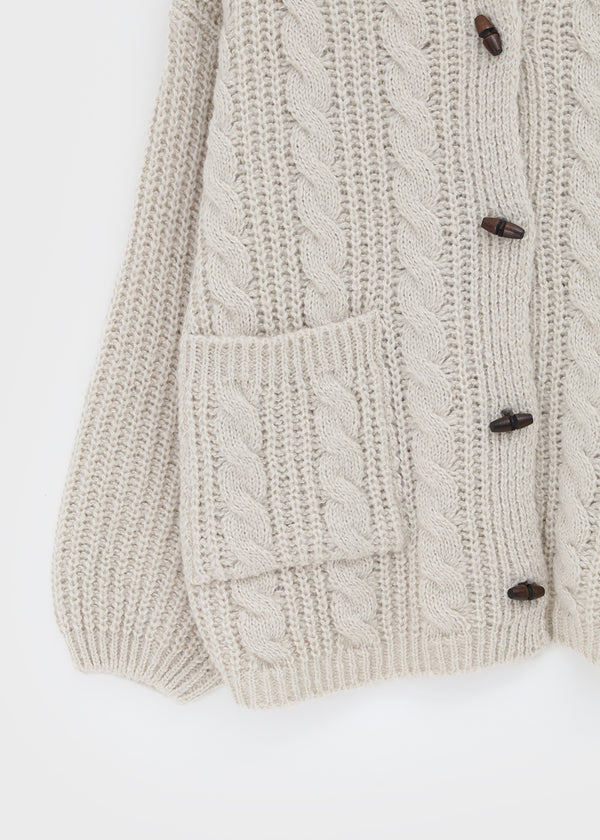 Dakun Cable Knit Hooded Cardigan