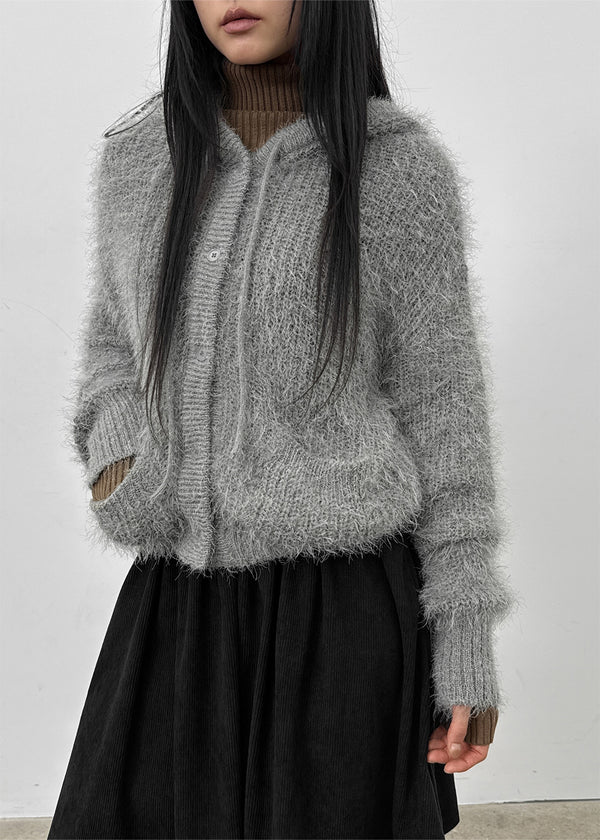 Bune Boucle Knit Hooded Cardigan