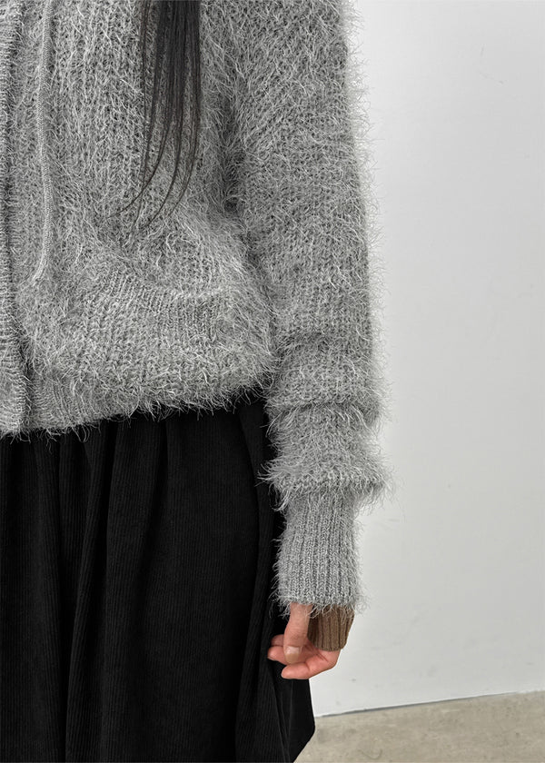Bune Boucle Knit Hooded Cardigan